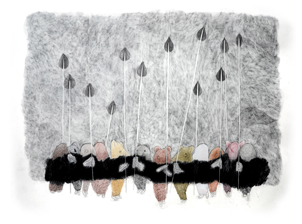 No title, graphite, color pencil on paper, 76 x 86 cm. 2015